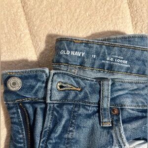 Old Navy OG loose high rise distressed blue jeans